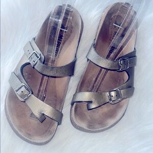 Mephisto Helen Double Strap Metallic Sandals - Size 39